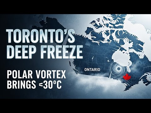 Toronto’s Deep Freeze: Polar Vortex Brings −30°C Temperatures#PolarVortex#TorontoCold#ExtremeWeather