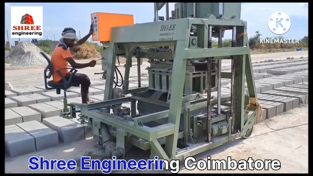 ANDHRA MODEL AUTO FEEDER 4 VIBRATOR 12 BLOCKS MAKING MACHINE @shreeengineeringcoimbatore 9843411156