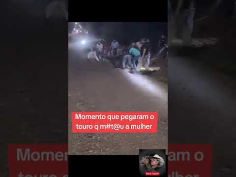 População matando touro que escapou e matou mulher em Barbosa Ferraz Paraná