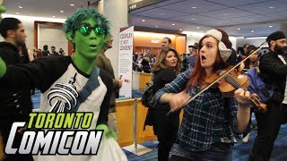 Violin girl surprises cosplayers with their themes!! COMIC CON 2018