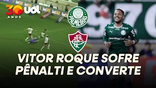 VITOR ROQUE SOFRE PÊNALTI E ABRE O PLACAR PARA O PALMEIRAS CONTRA O FLUMINENSE; VEJA LANCE E GOL