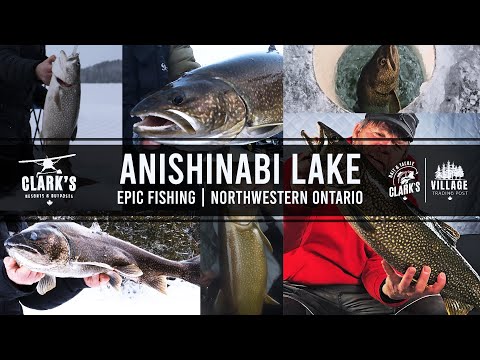 Epic Remote Ice Fishing Adventure: Anishinabi Lake. Monster Lake Trout in the Frozen Wilderness!