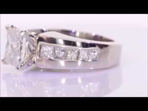 4.05 ctw Diamond Engagement Ring - Princess Cut G SI2 | BigDiamondsUSA