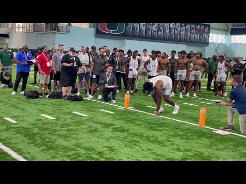 DJ Scaife at Miami Hurricanes Pro Day