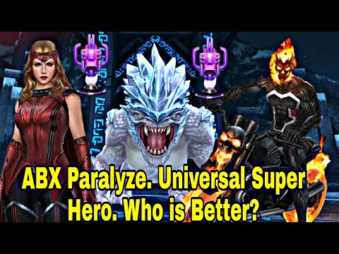 ABX Paralyze Universal Super Hero Rage Comparison Scarlet Witch VS Ghost Rider - Marvel Future Fight
