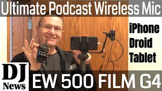 Video thumbnail for Ultimate Podcast Interview Mic Set Up For Iphone Sennheiser EW 500 FILM G4 Wireless Combo Set Demo by discjockeynews
