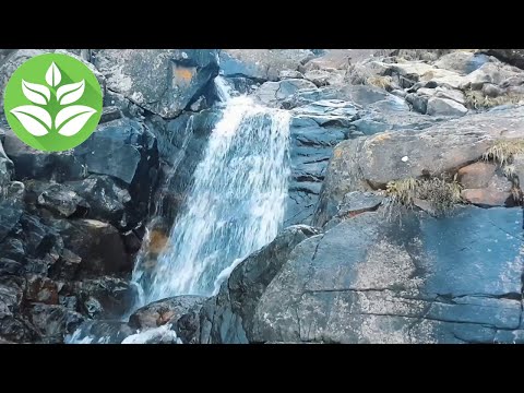 Stone waterfall. White noise (sound) of nature (waterfall) for relaxation and sleep. 10 hours.