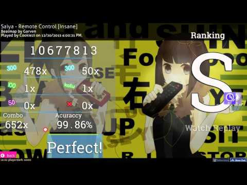 Cookiezi | Saiya - Remote Control [Insane] | HDDT 99.86% FC 600pp | Ingame Perspective