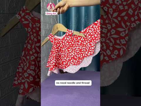 just Three cuts to make beautiful little girl dress at home#sewing #shorts