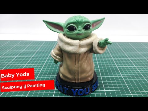 Baby Yoda / Bust Sculpting / Timelapse Sculpture Painting