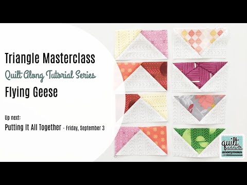 How to sew 4-at-a-Time No Waste Flying Geese - Triangle Masterclass