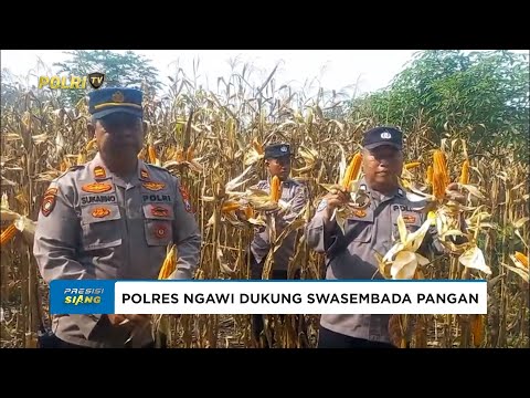 POLRES NGAWI GELAR PANEN JAGUNG DUKUNG SWASEMBADA PANGAN