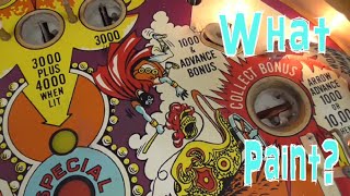 Repairing the Worn Paint On Stern's Classic WILD FYRE Pinball Machine, What A Game! 1978 Calling!