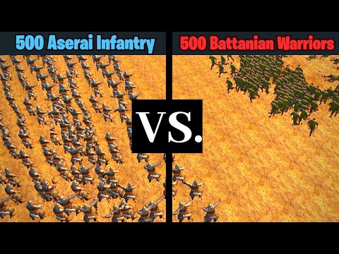 1000 MEN DESERT BATTLE - 500 Aserai vs 500 Battanian Men - Mount & Blade 2 BANNERLORD