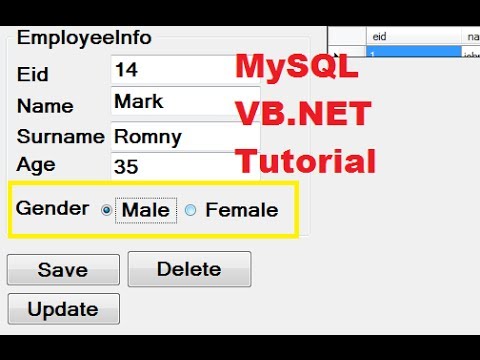MySQL VB NET Tutorial 18 Checkbox radiobutton and groupbox with Database