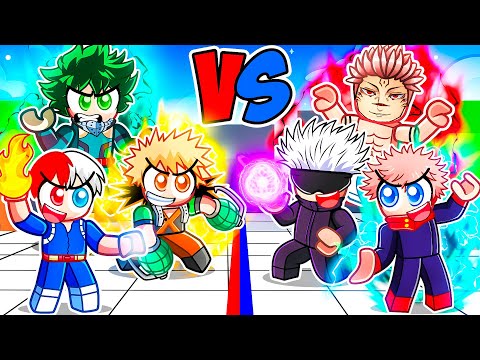 MHA FAMILY vs JJK FAMILY in Roblox Strongest Battlegrounds!