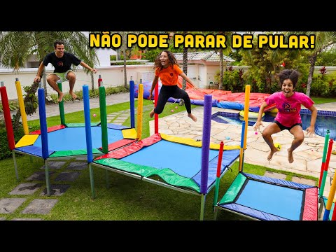 O ÚLTIMO A PARAR DE PULAR VENCE! - QUEM É MAIS RESISTENTE NA MANSÃO!? - MUITO DIFÍCIL!