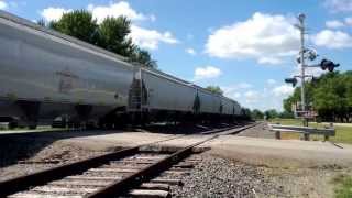 preview picture of video 'Freight Train Through Paxico Kansas'