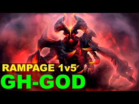 GH-GOD Shadow Fiend best RAMPAGE 1v5 | pro Gameplay | Highlights — Dota 2