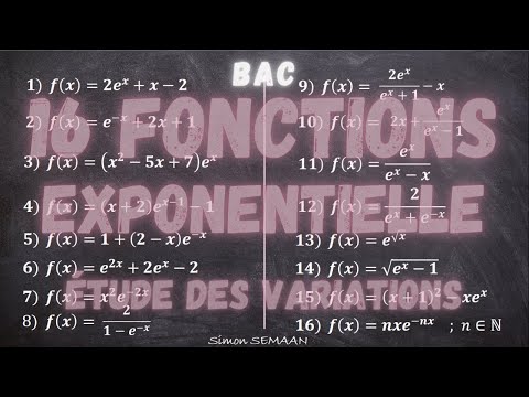 16 VARIATIONS DE FONCTIONS - Dériver une fonction exponentielle et tableau de variation BAC