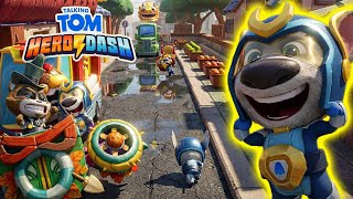Talking Tom Hero Dash Gameplay - Hyper Hunk Evolution vs All Boss Fights