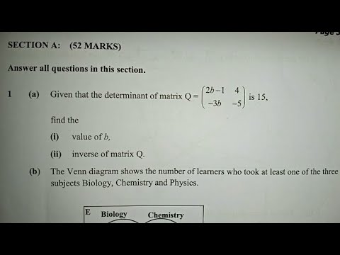 2022 Paper 2, Matrices exam question.
