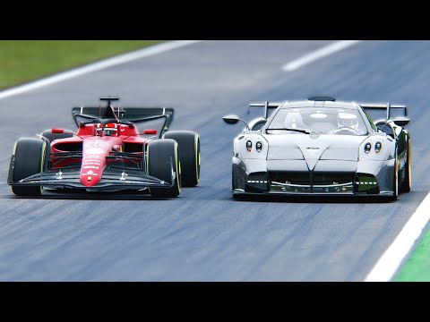 Ferrari F1 2022 F1-75 vs Pagani Imola at Monza GP