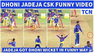 Jadeja took Dhoni wicket forcefully in CSK Practise | CSK Funny Video | IPL 2021 | Trending cricket