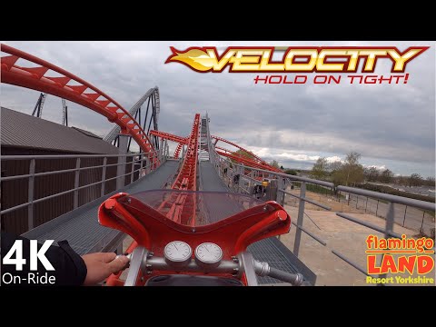 Velocity - 4K Onride - Flamingo Land - Vekoma Motorbike Coaster - POV