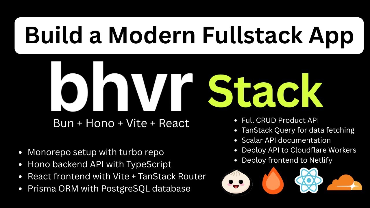 Build a Modern Fullstack App: BHVR Stack (Bun + Hono + Vite + React) Monorepo Starter Kit Ep1/2