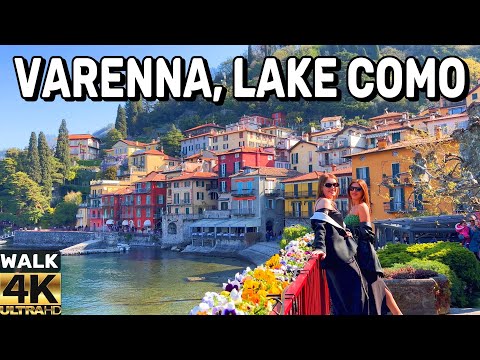 [4k] VARENNA, LAKE COMO ITALY WALKING TOUR | ONE OF THE MOST BEAUTIFUL TOWNS OF LAKE COMO