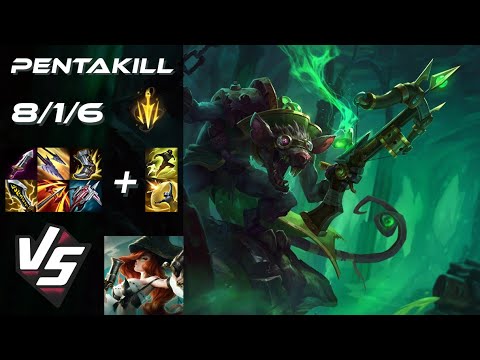 BOTTOM Twitch vs Miss Fortune [PENTAKILL] - NA Grandmaster Patch 25.24