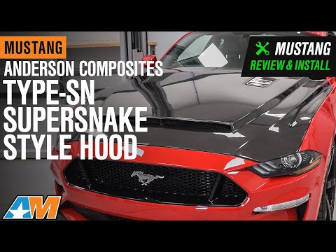 2018-2020 Mustang Anderson Composites Type-SN SuperSnake Style Hood - Carbon Fiber Review & Install