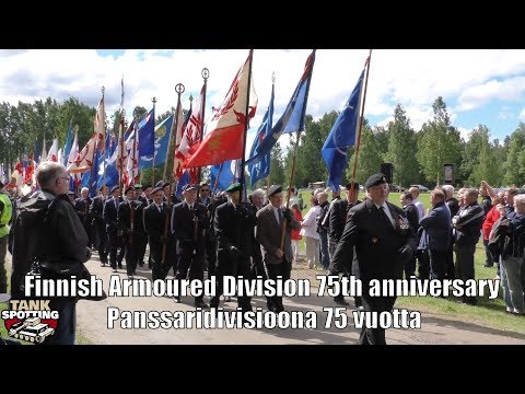 Finnish Armoured Division 75th Anniversary #5 - flags and armored jägers march past