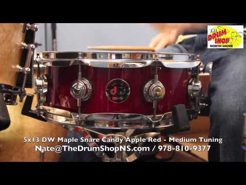 DW Maple Snare Drum 5x13 - Candy Apple Red - The Drum Shop North Shore