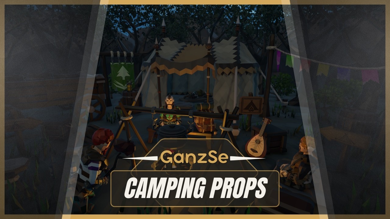 (Free Asset) Stylized Low-Poly Camping Props Showcase [Unity, Unreal Engine]