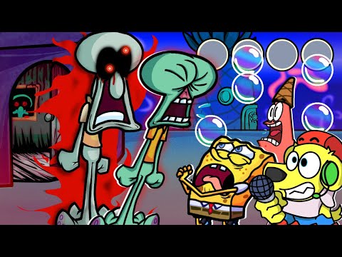 Friday Night Funkin but SQUIDWARD IS THE NEW TRICKY... FNF Mods #45