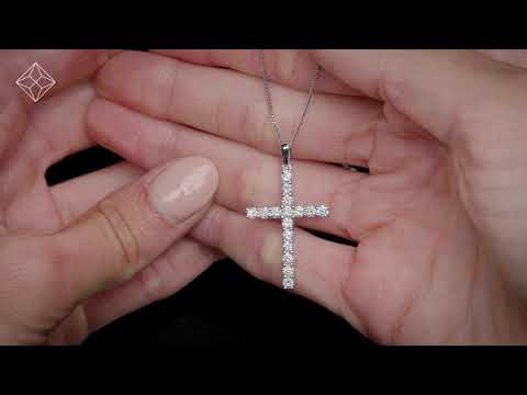 1ct Lab Diamond Cross Claw Set Necklace Pendant H/Si in 9K Gold -  NDG5243