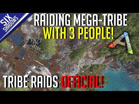 RAIDING A BIG BASE WITH 3 PEOPLE! | Tribe Raids Official PvP - Ark: Survival Evolved