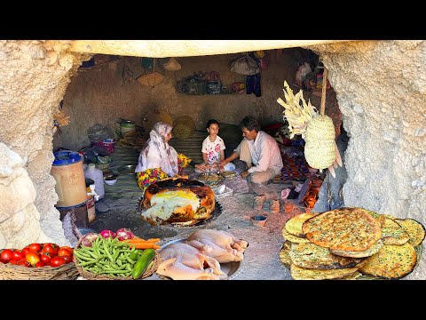 Village Style Cooking of Lamb Chicken & Beans Pilaf Recipe | Rural Life