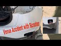 Hyundai Venue Accident With Scooter Rear Bumper Right Reverse Parking Light Damaged Repairable