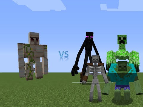 Mutant Iron Golem Vs Mutant Beasts in Minecraft Mobs Battle