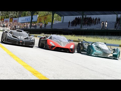 Lamborghini V12 Vision GT vs SSC Tuatara vs Bugatti Bolide at Old SPA