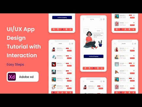 UI/UX App Design Tutorial | Adobe XD | Shopping App | Design + Interaction | Free Tutorial