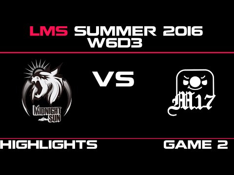 MSE vs M17 Game 2 Highlights LMS Summer 2016 W6D3 Mid Night Sun vs Machi Esports   M17 vs MSE    LMS