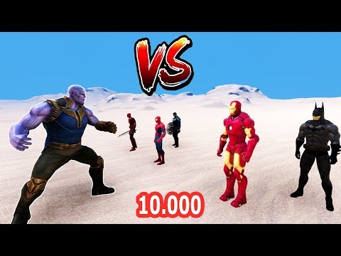 THANOS VS 10.000 SÜPER KAHRAMAN 😱 Süper Kahraman Savaşı