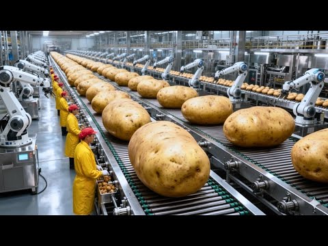 Inside a high-speed potato processing plant 🚀 | Millions produced daily (The entire process)