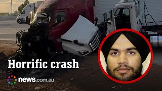 Shocking footage shows truck ploughing through traffic, leaving three dead