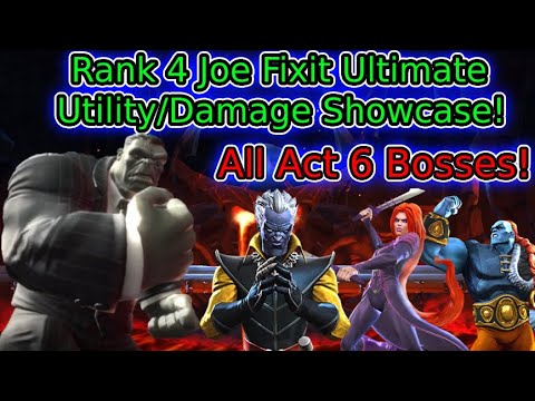 6 Star Rank 4 Joe Fixit Solos Every Single Act 6 Boss! Utility And Damage Showcase! | MCOC