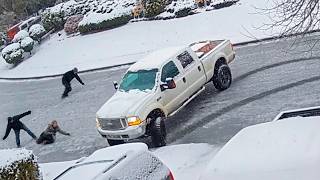 Icy Road Madness Caught on Camera